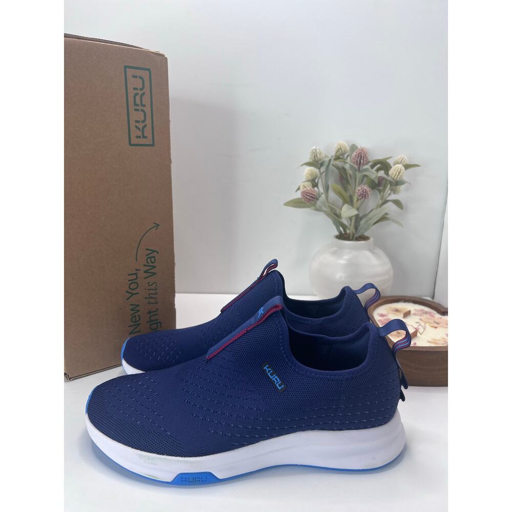 Kuru Atom Slip-on Comfort Sock-Like Sneaker Navy Women 11M NWB Plantar Fasciitis